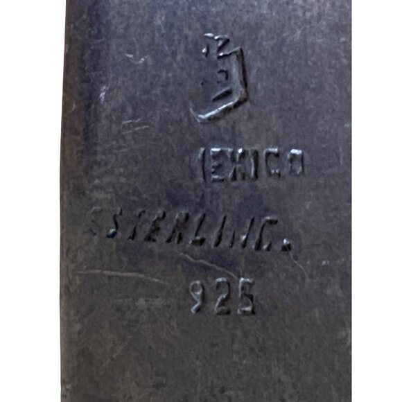 Vintage Mexican Sterling Silver & Gold Accented Panel Bracelet - Picture 3 of 16